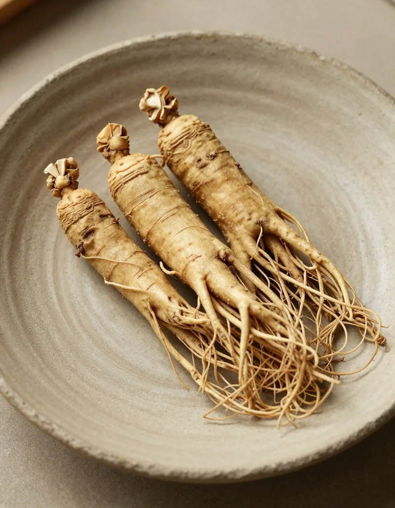 Ginseng root on unbleached paper